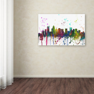 Marlene Watson 'Charlotte NC Skyline Mclr-1' Canvas Art, 30"x47"