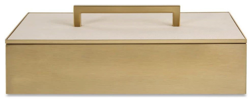 Uttermost 18110 Wessex 4-3/4" Tall MDF and Metal Boxes - Brass / White