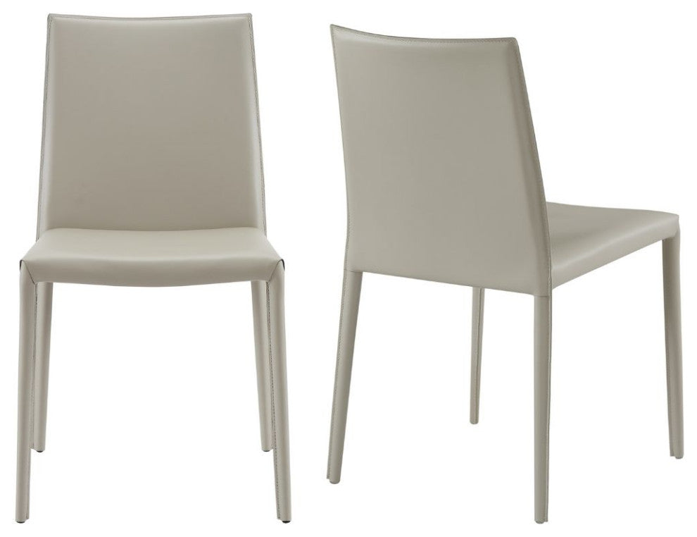 Elite Living Prima, Set of 2, Mid-Century Modern Dining Chair, Stone