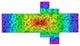 Random Elevated Hexagon Columns, Abstract Art on Canvas, 60"x32", 5 panels