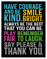 Have Courage Be Kind 12x12 Canvas Wall Art