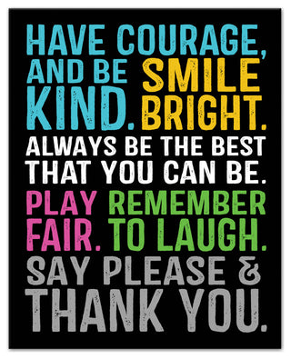 Have Courage Be Kind 12x12 Canvas Wall Art