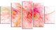 Pink Fractal Abstract Illustration, Abstract Canvas Art Print, 60"x32", 5 Panels
