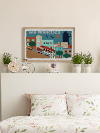 "Classic Cable Car" Framed Painting Print, 30x20