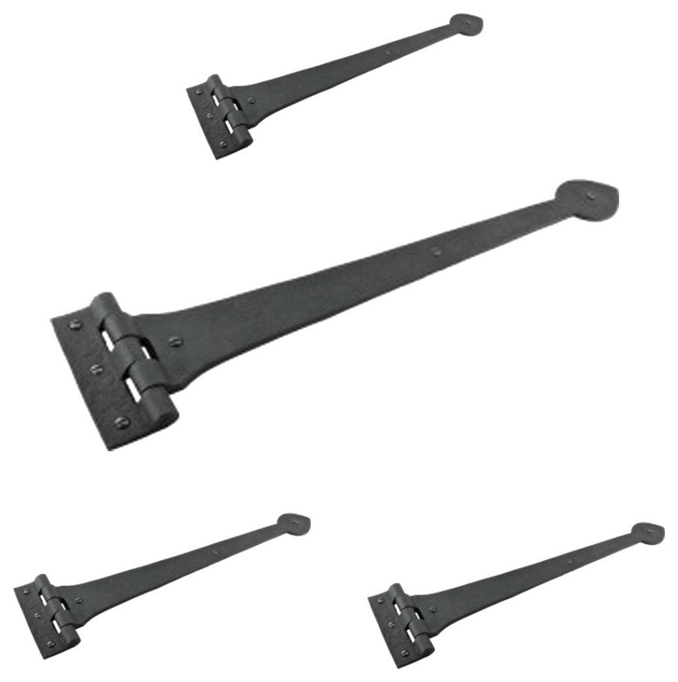 Door Gate Strap Hinge Black Wrought Iron Heart 18 inches