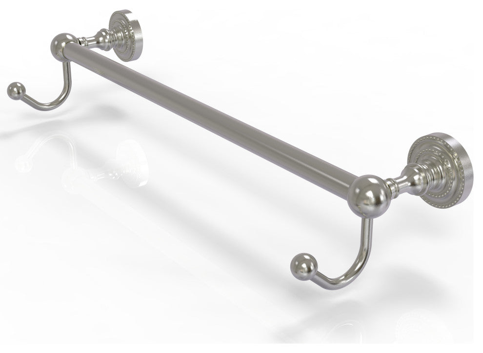 Dottingham 36" Towel Bar with Integrated Hooks, Satin Nickel