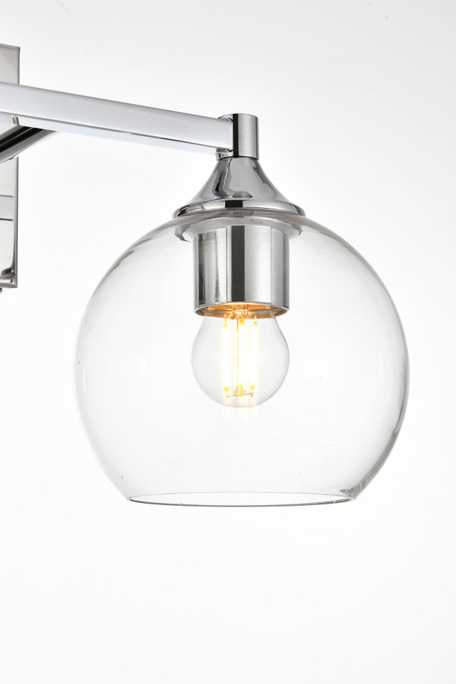 2 Light Chrome And Clear Bath Sconce