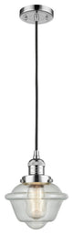 Small Oxford 1-Light LED Pendant, Polished Chrome, Glass: Seedy