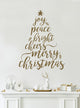 Holiday Christmas Tree Words Wall Decal, Gold, Merry Christmas