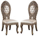 Benzara BM262221 S/2 Side Chair With Intricate Carvings & Queen Anne Legs, Brown