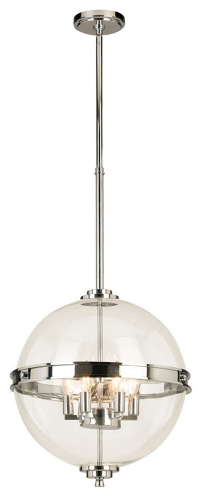 Cecilia, 6-Light Pendant, Chrome Finish, Clear Glass