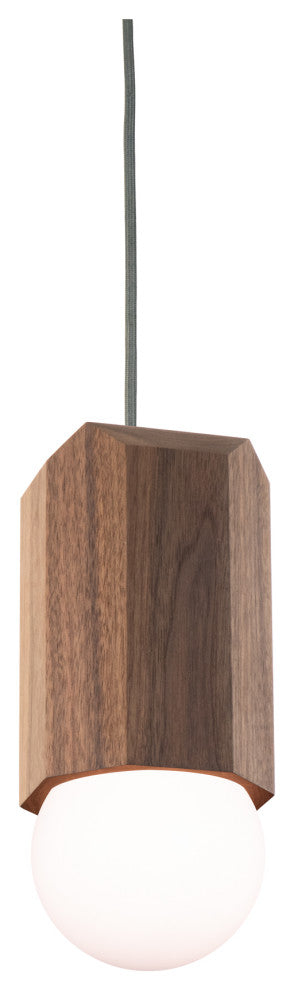 Bimar 1-Light Pendant, Walnut, Incandescent