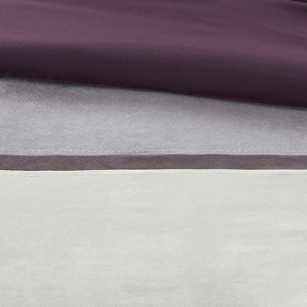Madison Park Palisades Palizzate Suede 7-Piece Comforter Set, Purple, Cal King