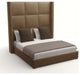Nativa Interiors Aylet Square Tufted Bed, Brown, King, High 87"