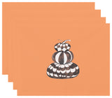 Pumpkin Stack 18"x14" Orange Halloween Print Placemat, Set of 4