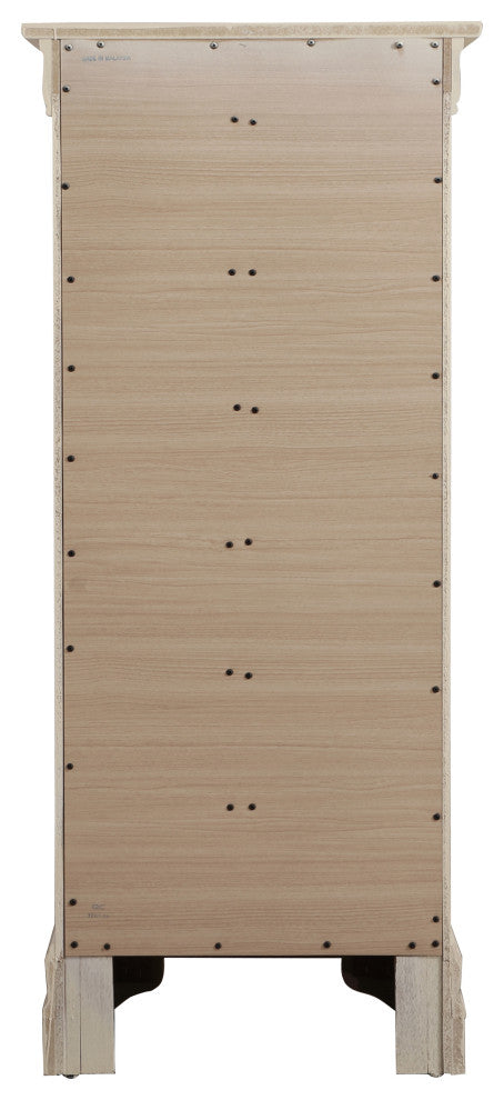 Louis Phillipe Beige 7 Drawer Chest of Drawers (22 in L. X 16 in W. X 51 in H.)