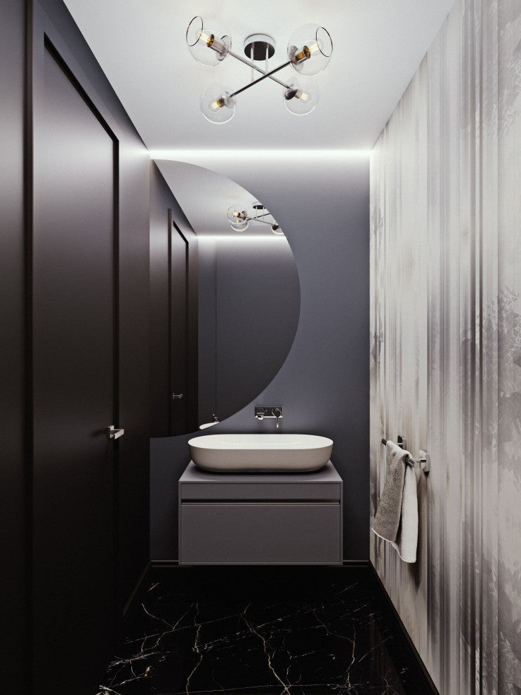 Jamie 24" Semi Flush, Satin Nickel