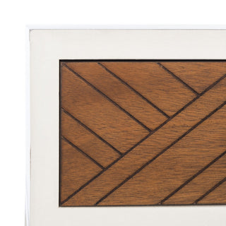 Safavieh Ajana 2 Drawer Console Table, Distressed White/Honey