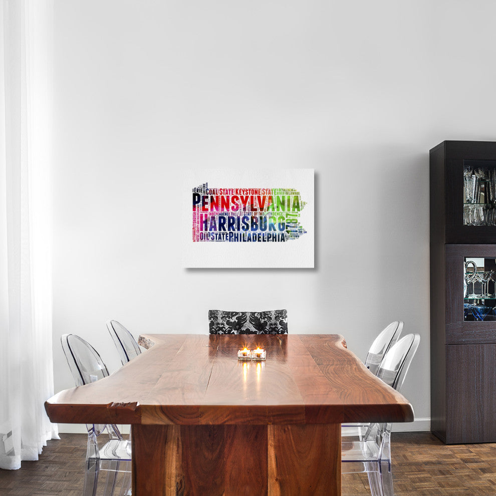 "Pennsylvania Watercolor Word Cloud" Fine Art Print