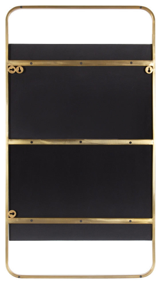 Nobles Radius Corner Framed Mirror, Gold 20x36