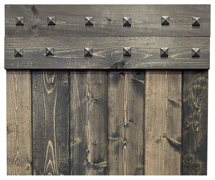 TMS 1 Panel Barn Door With Clavos, Espresso, 42"x84"