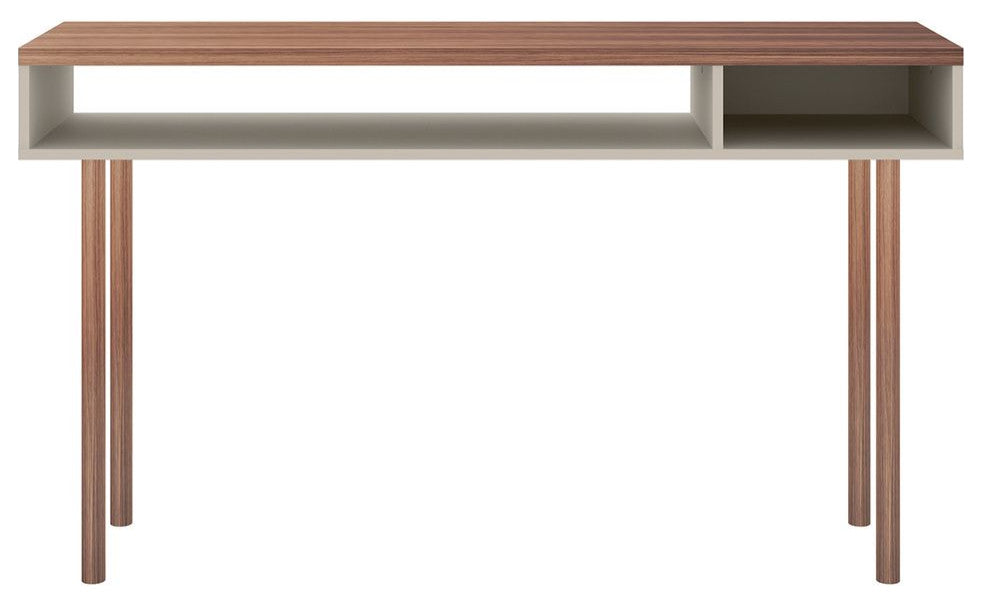 Windsor 47" Console Accent Table, Off White and Nature