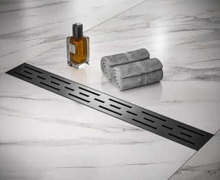 Linear Floor Drain with Removable Decorative Cover UPC certified, Matt Black, 36"