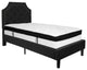Twin Size Tufted Platform Bed in Black Fabric with Memory Foam Mattress