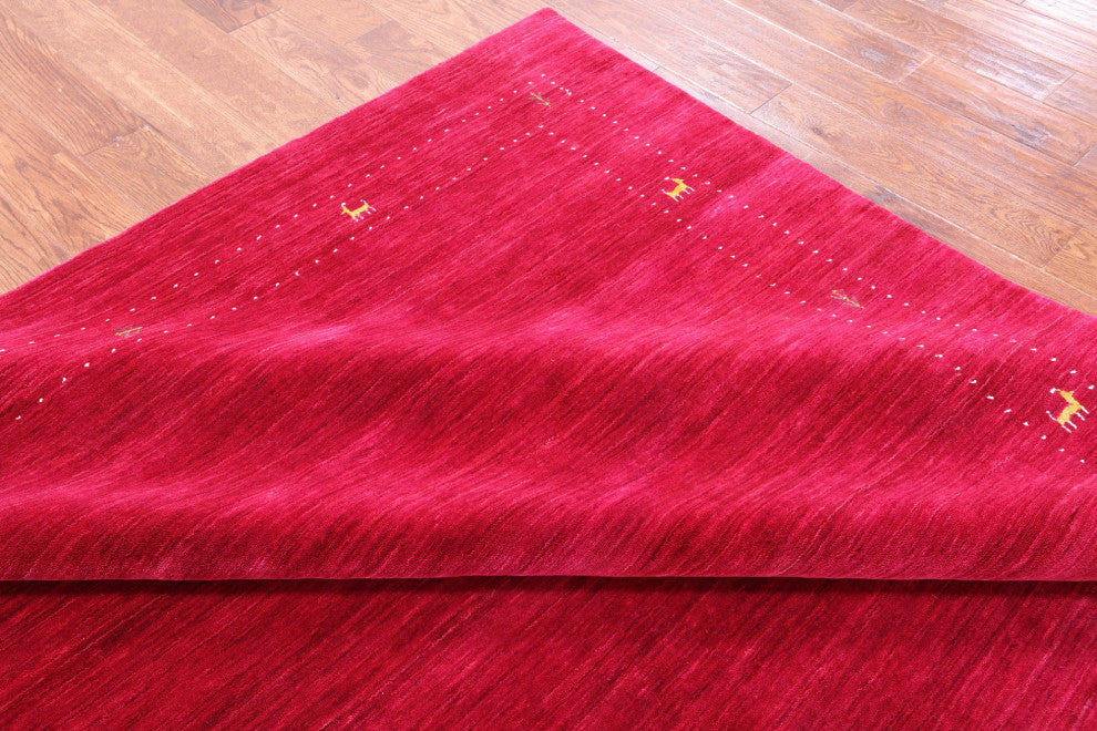 8' Square Persian Gabbeh Hand Knotted Wool Rug - Q15221