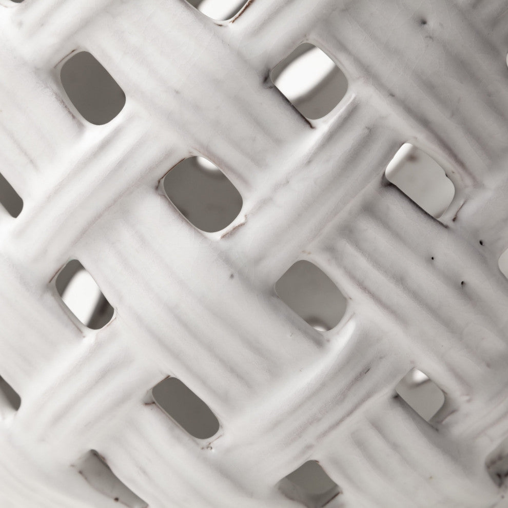 White Ceramic Latticed Vase