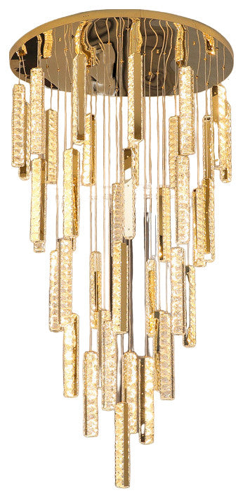 Santa Margherita Ligure | Creative Gold LED Crystal Chandelier, 28 Lights, Warm Light