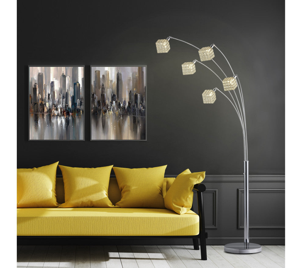 83" LED Crystal Arch Floor Lamp With Dimmer