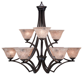 Zilo 9 Light Chandelier, 7" Italian Marble Glass