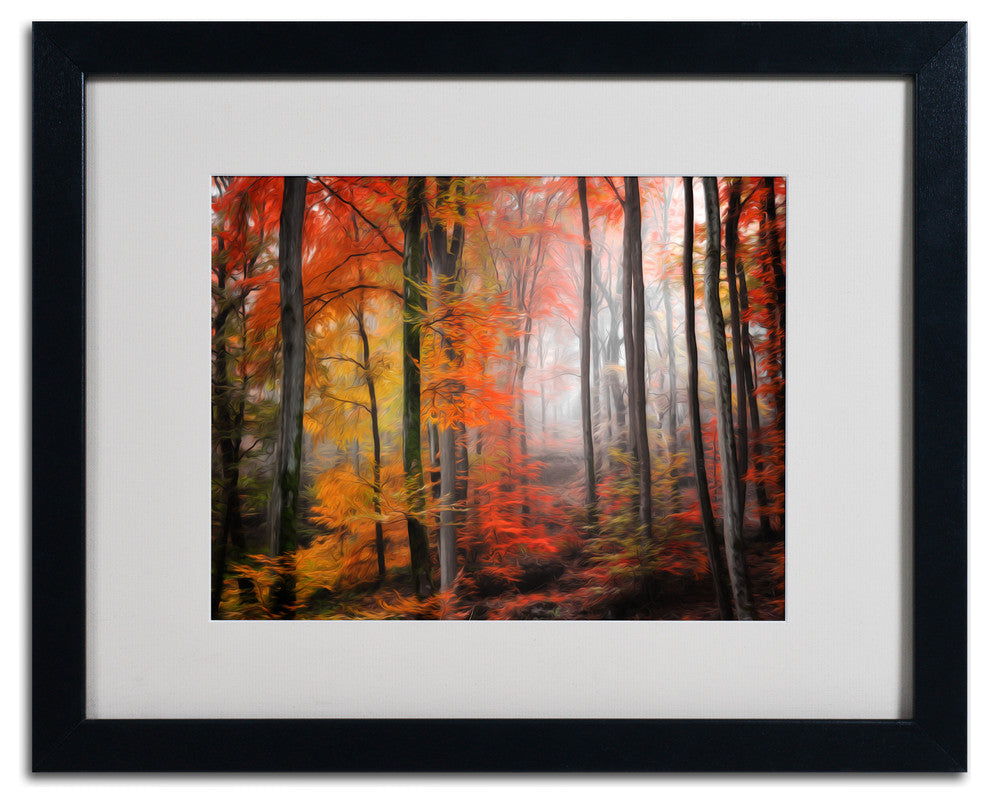 'Wildly Red' Matted Framed Canvas Art by Philippe Sainte-Laudy
