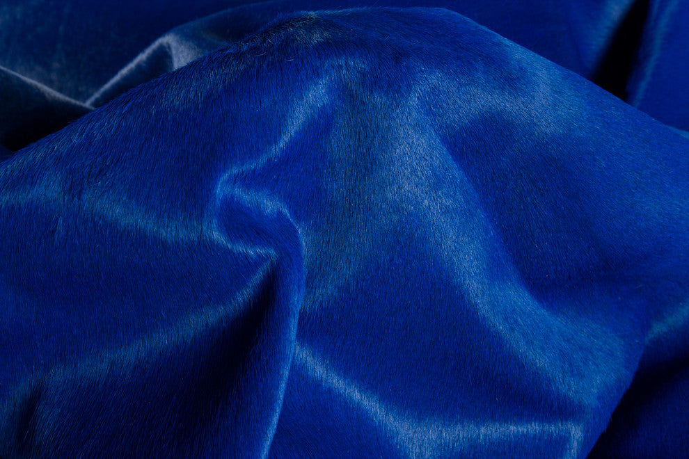 Geneva 6'x7' Cowhide Rug, Cobalt Blue