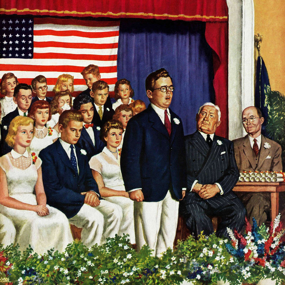 "High School Commencement Address" Print on Canvas by Amos Sewell