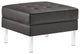 Modern Living Lounge Accent Chair Ottoman, Faux Vinyl Leather, Black Silver, Gray