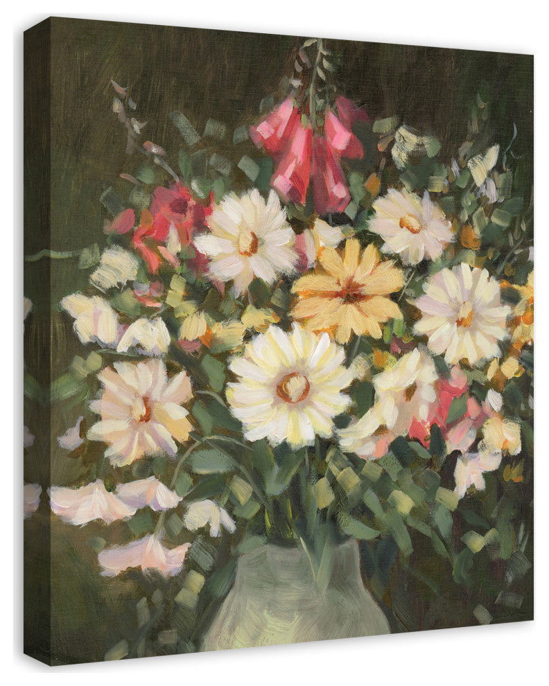 Florals On Black 20 x 24 Canvas Wall Art