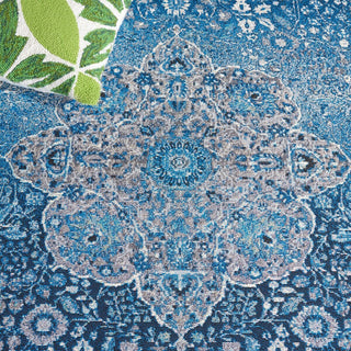 Safavieh Barbados Collection Indoor-Outdoor BAR558 Rug, Blue/Ivory, 8'x10'5"