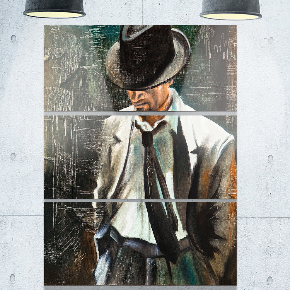 "The Gentleman" Glossy Metal Wall Art, 3 Panels, 28"x36"