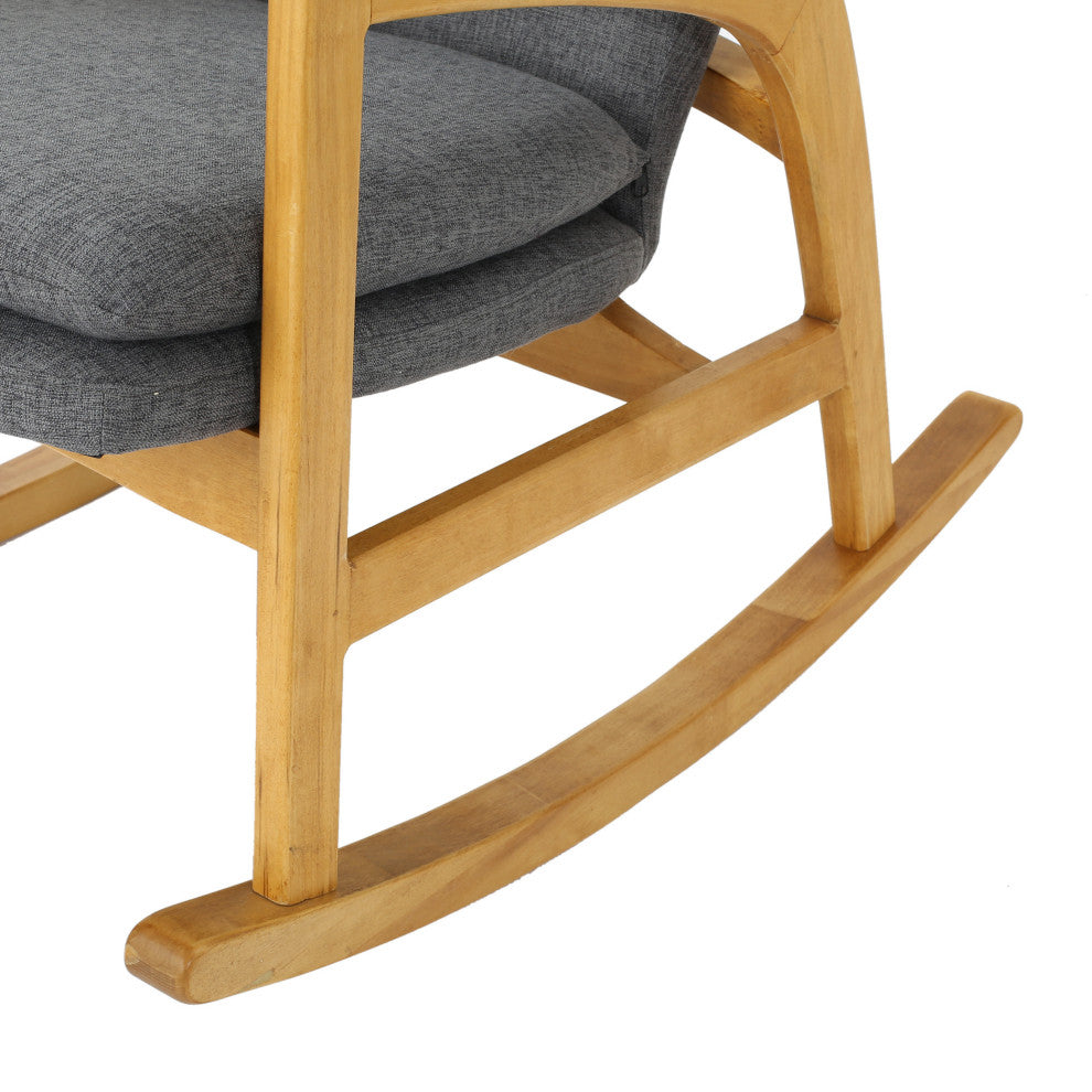 GDF Studio Bethany Mid Century Fabric Rocking Chair, Gray