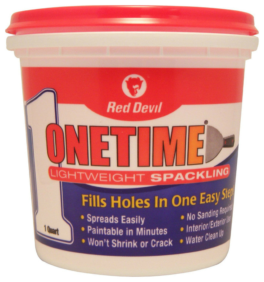 Red Devil 0544 Onetime Lightweight Spackling, Pre-Mixed Formula, 1 Qt