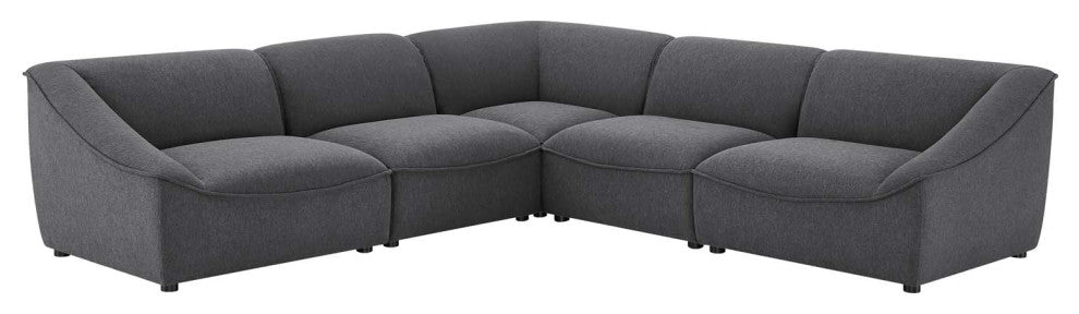 Sectional Sofa Set, Fabric, Dark Gray, Modern, Living Lounge Hospitality
