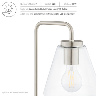 Element Glass Table Lamp, Satin Nickel