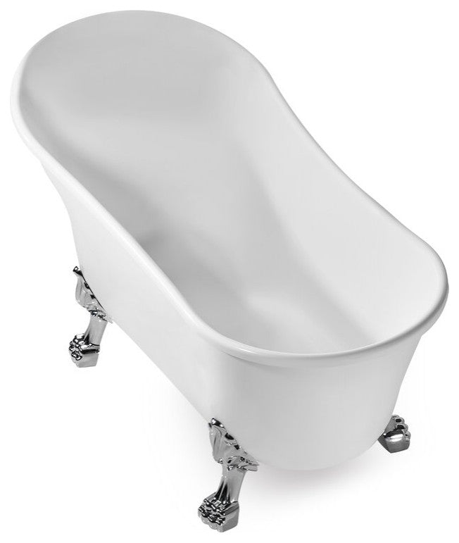 63" Streamline NPT9348CH-CH Clawfoot Tub With Internal Drain
