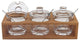 6 Mouth Blown Crystal Jam Set With 3 Glass Jars And Spoons On A Wood Stand