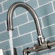 Industrial Style Bridge Bathroom Faucet With Pop-Up Drain, Black Stainless