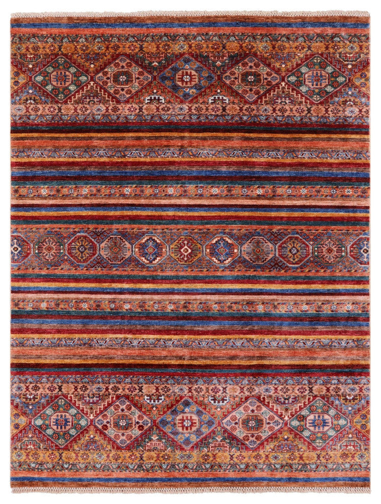 Hand-Knotted Super Kazak Khorjin Rug 5' 9" X 7' 7" Q7441