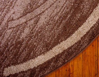 Unique Loom Brown Autumn Foilage 3'3x3'3 Round Rug