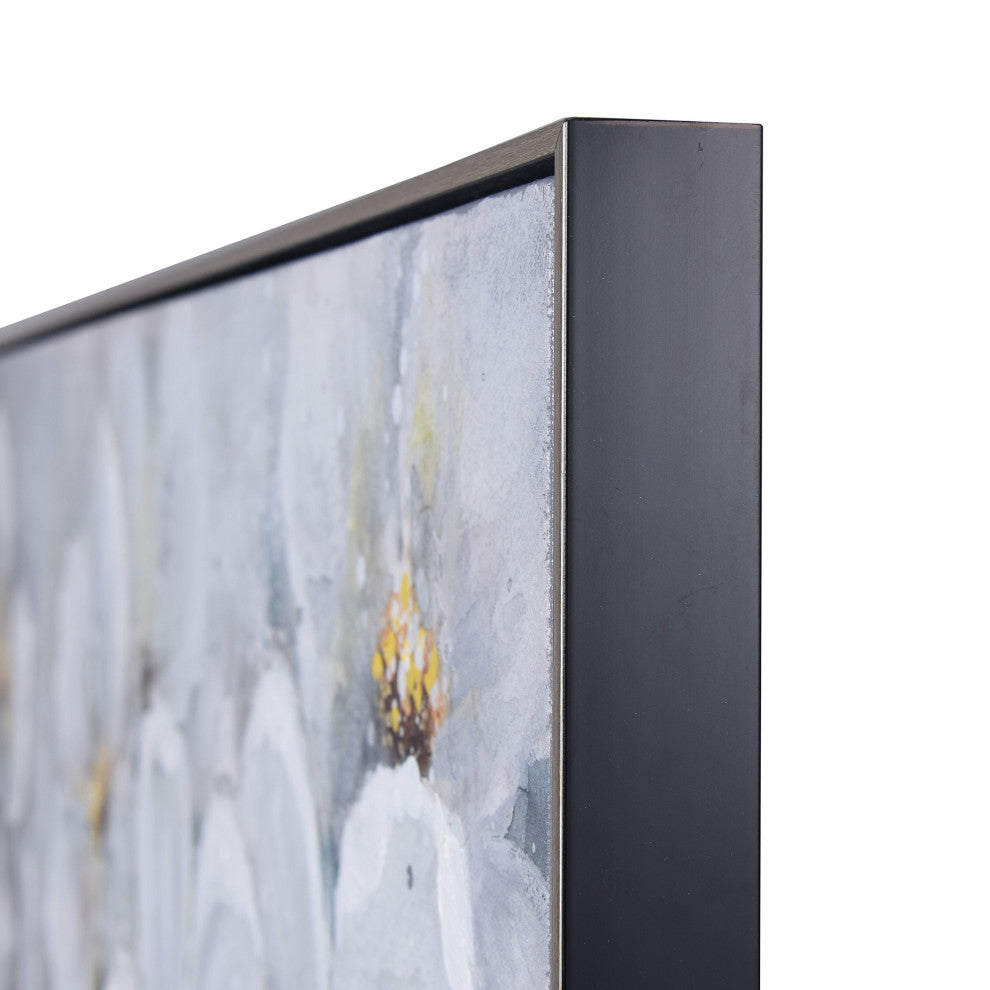 White Plumerias, Bloom Art Print on Canvas- Framed